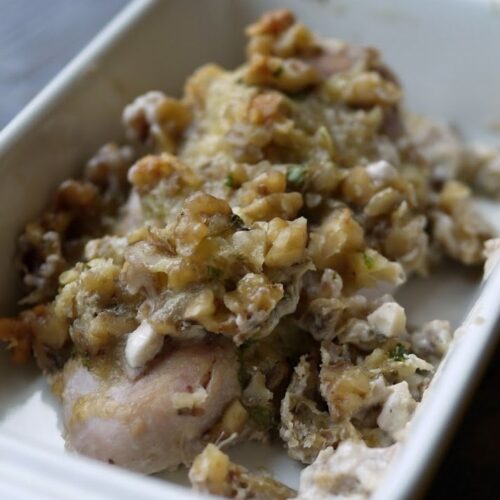 Hähnchenbrustfilets mit Kräuter-Walnuss-Kruste
