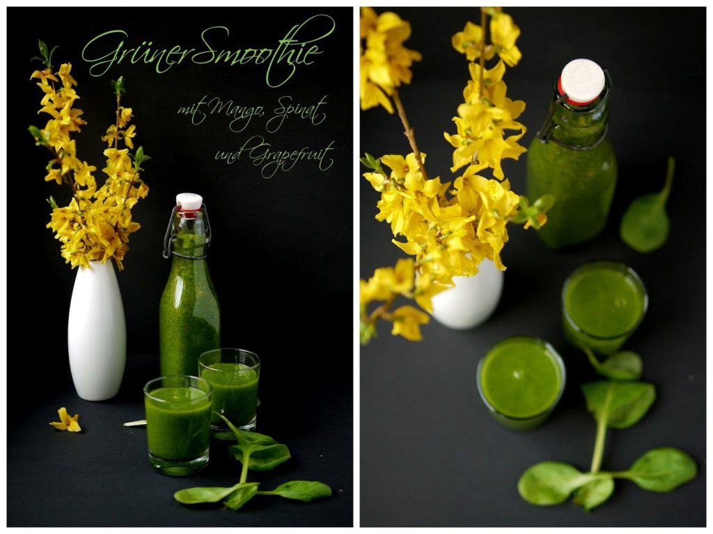 Experimente aus meiner Küche: Grüner Smoothie mit Mango, Spinat und Grapefruit