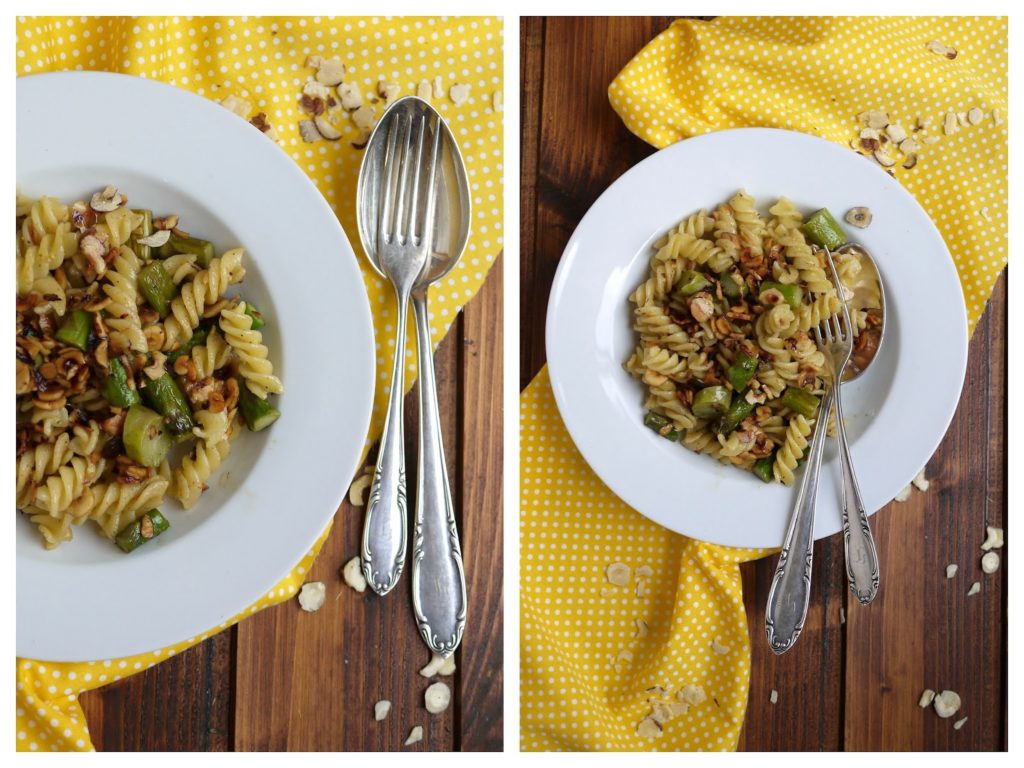 Experimente aus meiner Küche: Grüner Spargel mit Pasta und gebräunter Haselnussbutter
