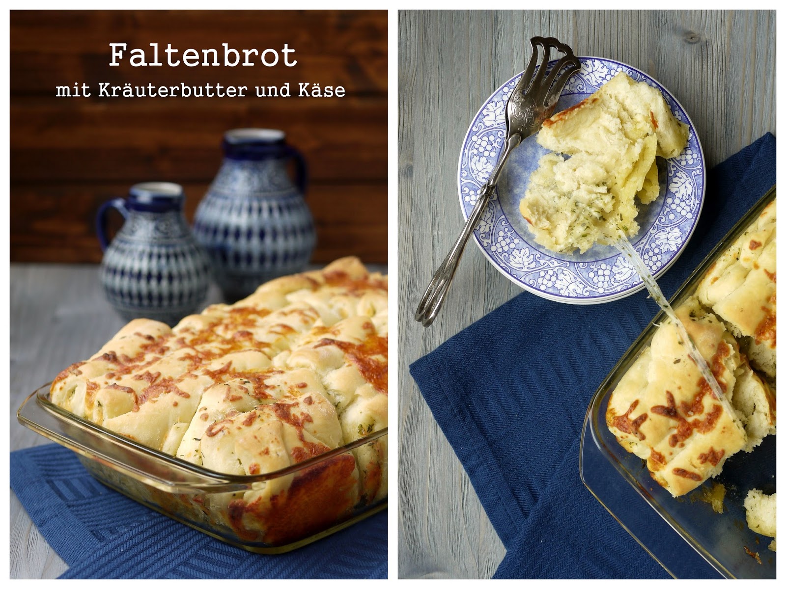 Faltenbrot mit Kräuterbutter und Käse - Experimente aus meiner Küche