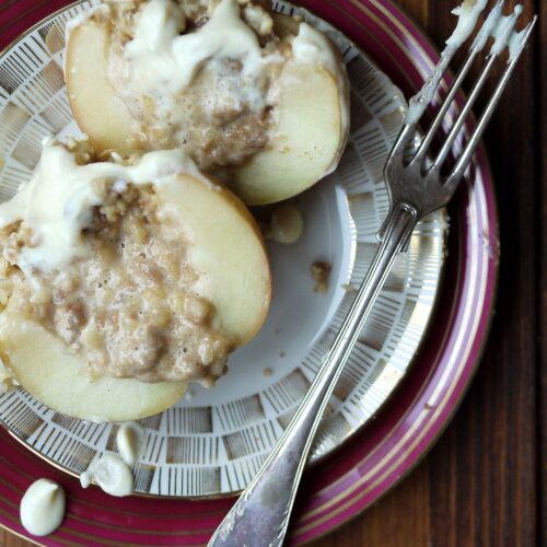 Bratäpfel mit Spekulatius-Cheesecake-Füllung