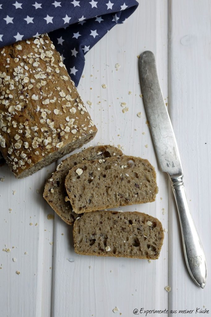 Experimente aus meiner Küche: Leinsamen-Vollkorn-Brot ohne Kneten #breadbakingfriday