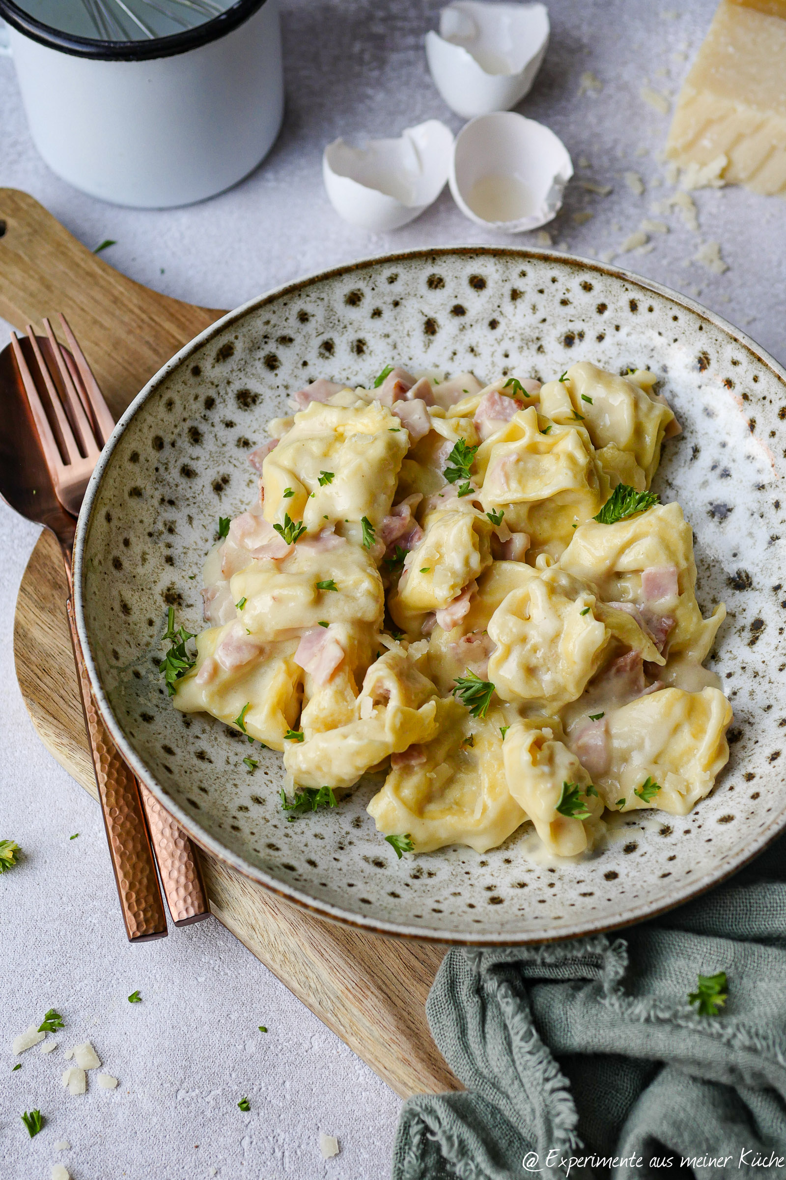Schinken-Sahne-Soße für Tortellini