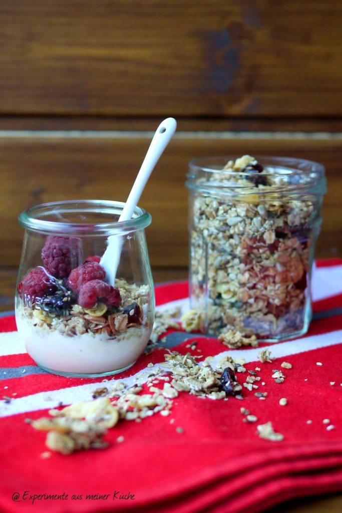 Experimente aus meiner Küche: Knuspermüsli mit Cornflakes, Cranberries und Kern-Mix