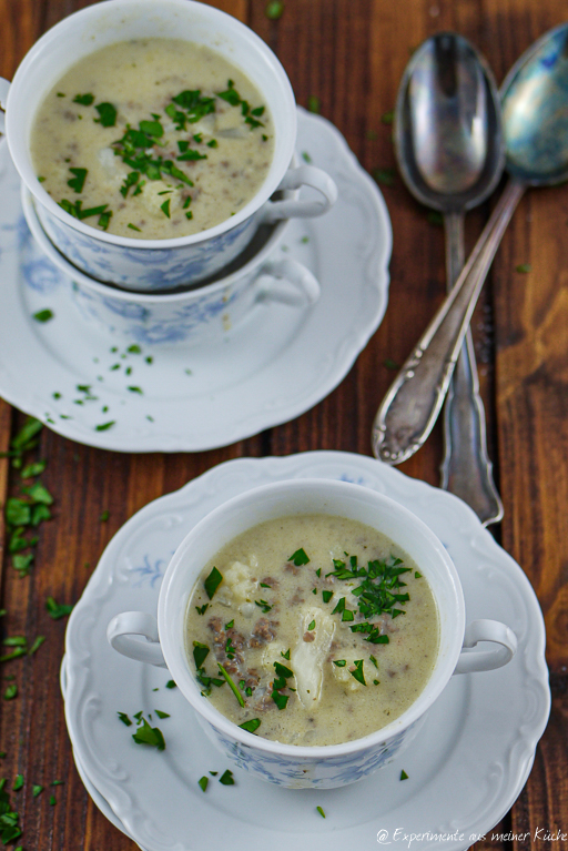 Cremige Blumenkohl Käse Suppe