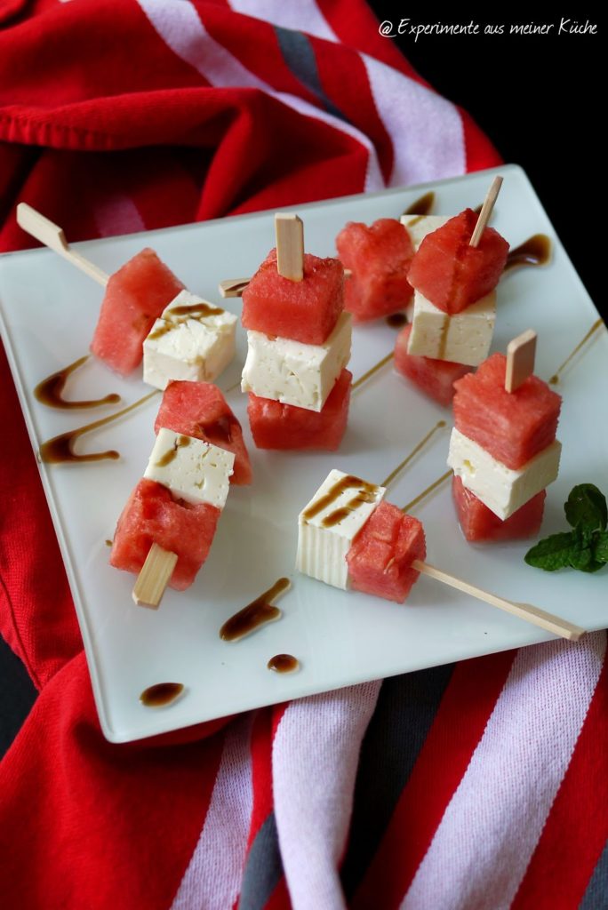 Experimente aus meiner Küche: Wassermelonen-Feta-Spieße