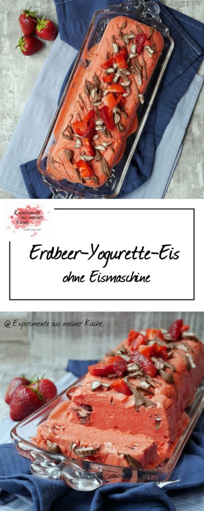 Erdbeer-Yogurette-Eis ohne Eismaschine | Rezept