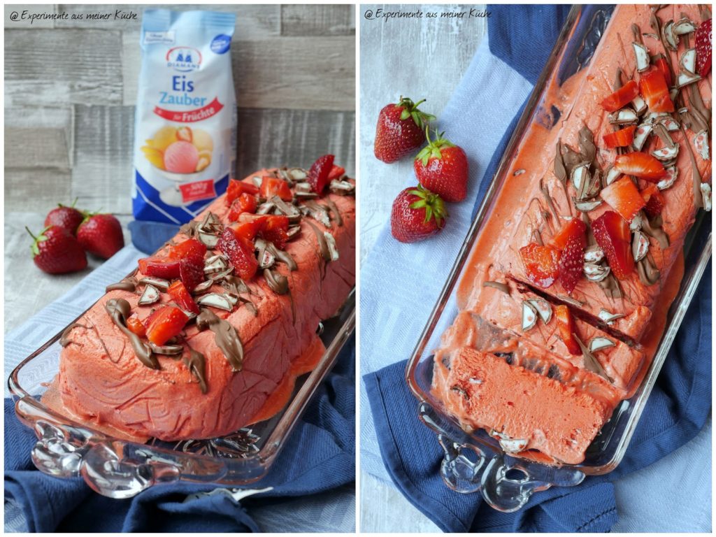 Erdbeer-Yogurette-Eis ohne Eismaschine | Rezept