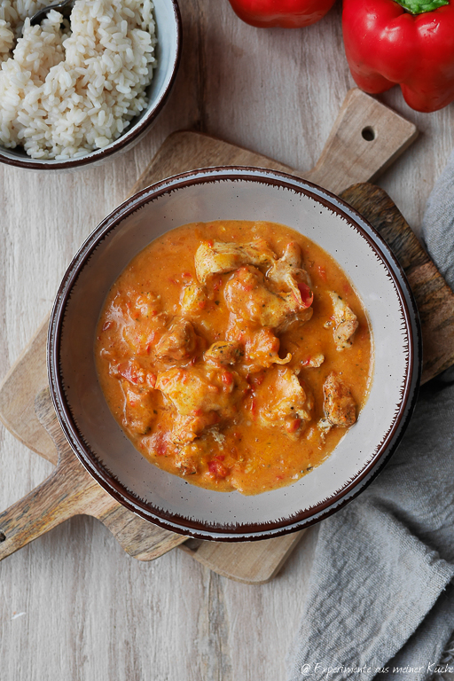 Rezept für Paprika-Sahne-Hähnchen