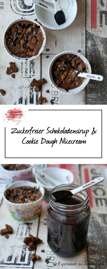 Cookie Dough Nicecream & zuckerfreier Schokoladensirup | Rezept | Eis | Dessert | Weight Watchers