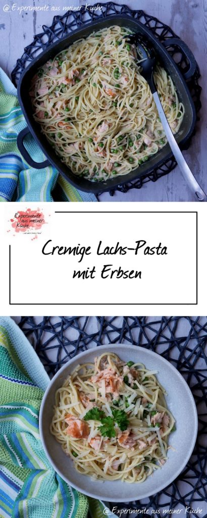 Cremige Lachs-Pasta mit Erbsen | Rezept | Kochen | Essen | Nudeln 