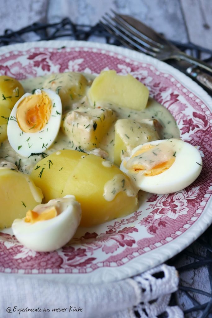 Eier in Lachs-Senfsoße | Rezept | Kochen | Essen | Hausmannskost | Fisch | Kartoffeln