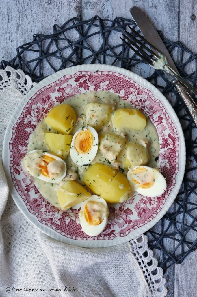 Eier in Lachs-Senfsoße | Rezept | Kochen | Essen | Hausmannskost | Fisch | Kartoffeln