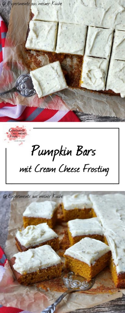 Pumpkin Bars mit Cream Cheese Frosting | Rezept | Kuchen | Backen | Essen | Kürbis