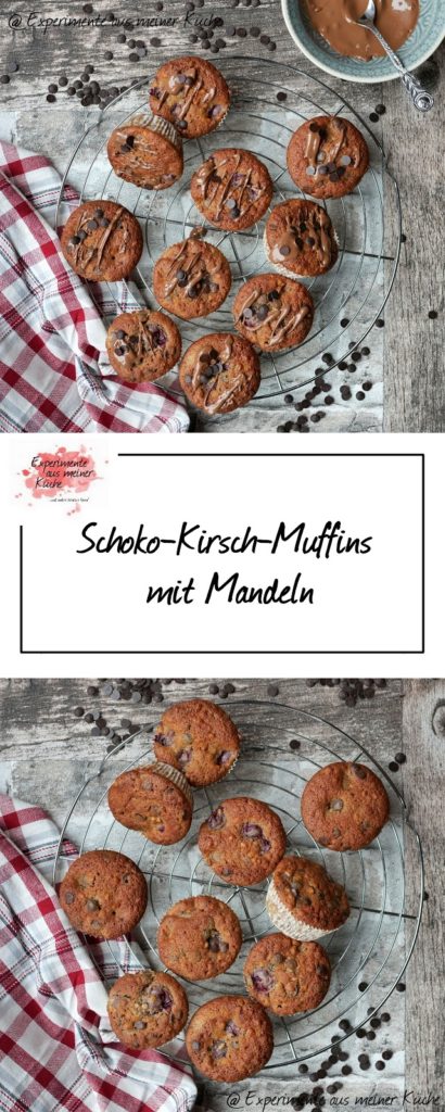 Schoko-Kirsch-Muffins mit Mandeln | Rezept | Backen | Essen | Muffins