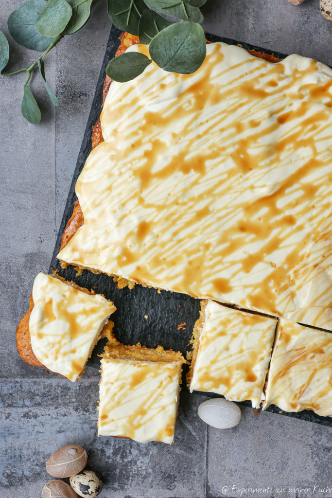 Ananas-Möhren-Kuchen mit Frischkäsefrosting | Backen | Ostern | Blechkuchen