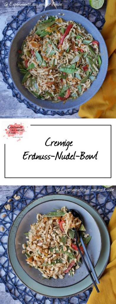 Cremige Erdnuss-Nudel-Bowl | Rezept | Kochen | Essen | vegetarisch