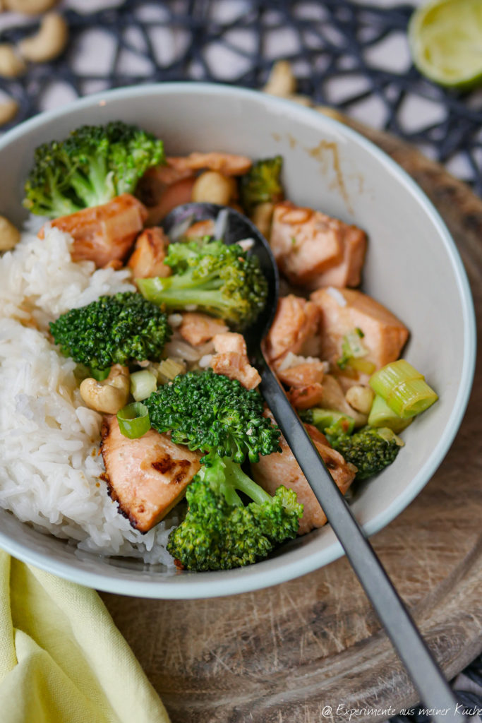 Marinierter Lachs mit Brokkoli und Reis | Rezept | Essen | Kochen | Weight Watchers