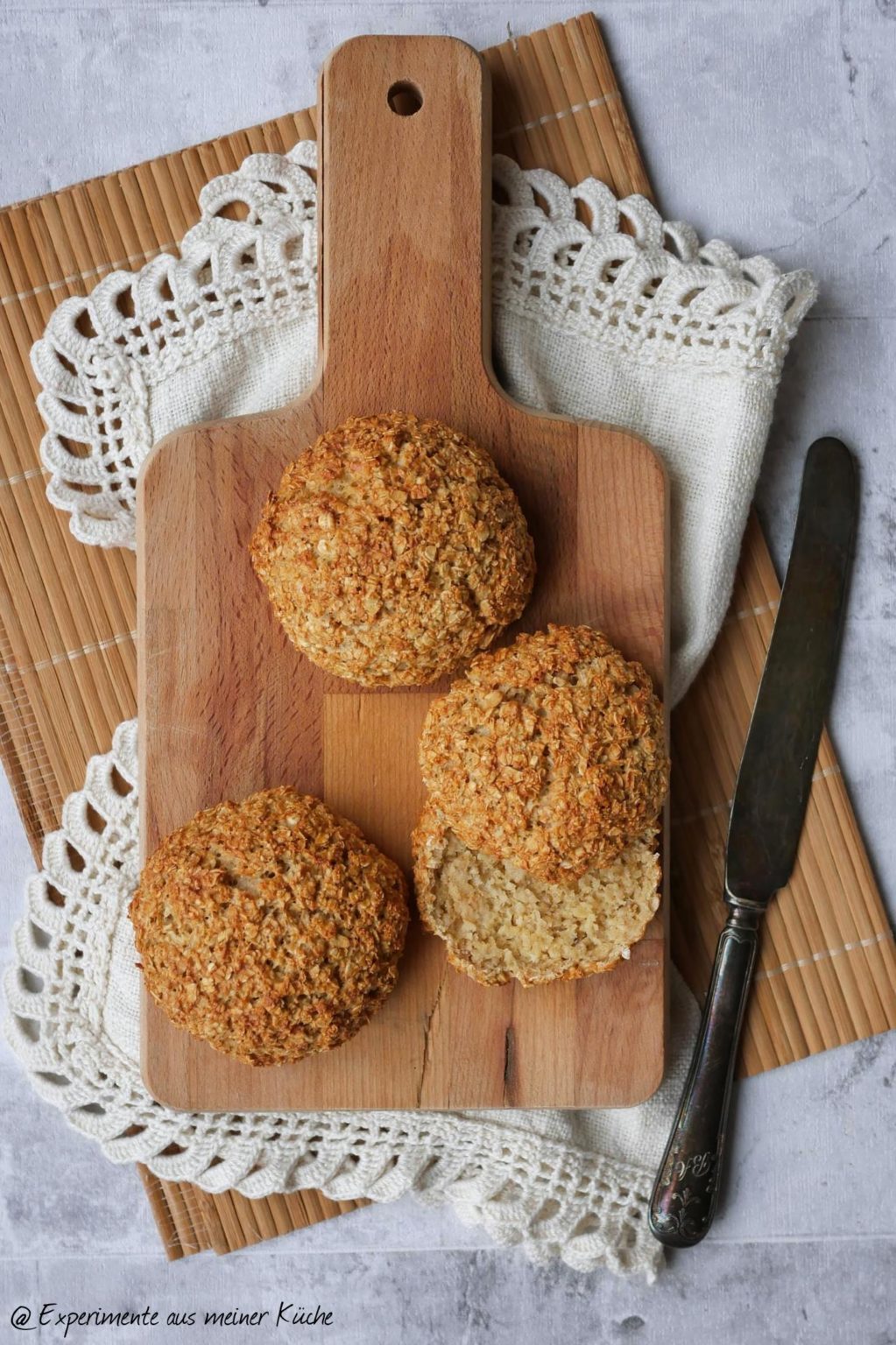 Haferflockenbrötchen ohne Hefe
