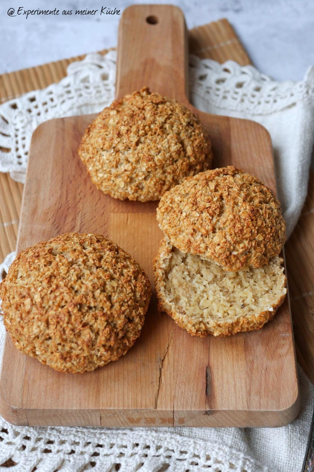 Haferflockenbrötchen ohne Hefe