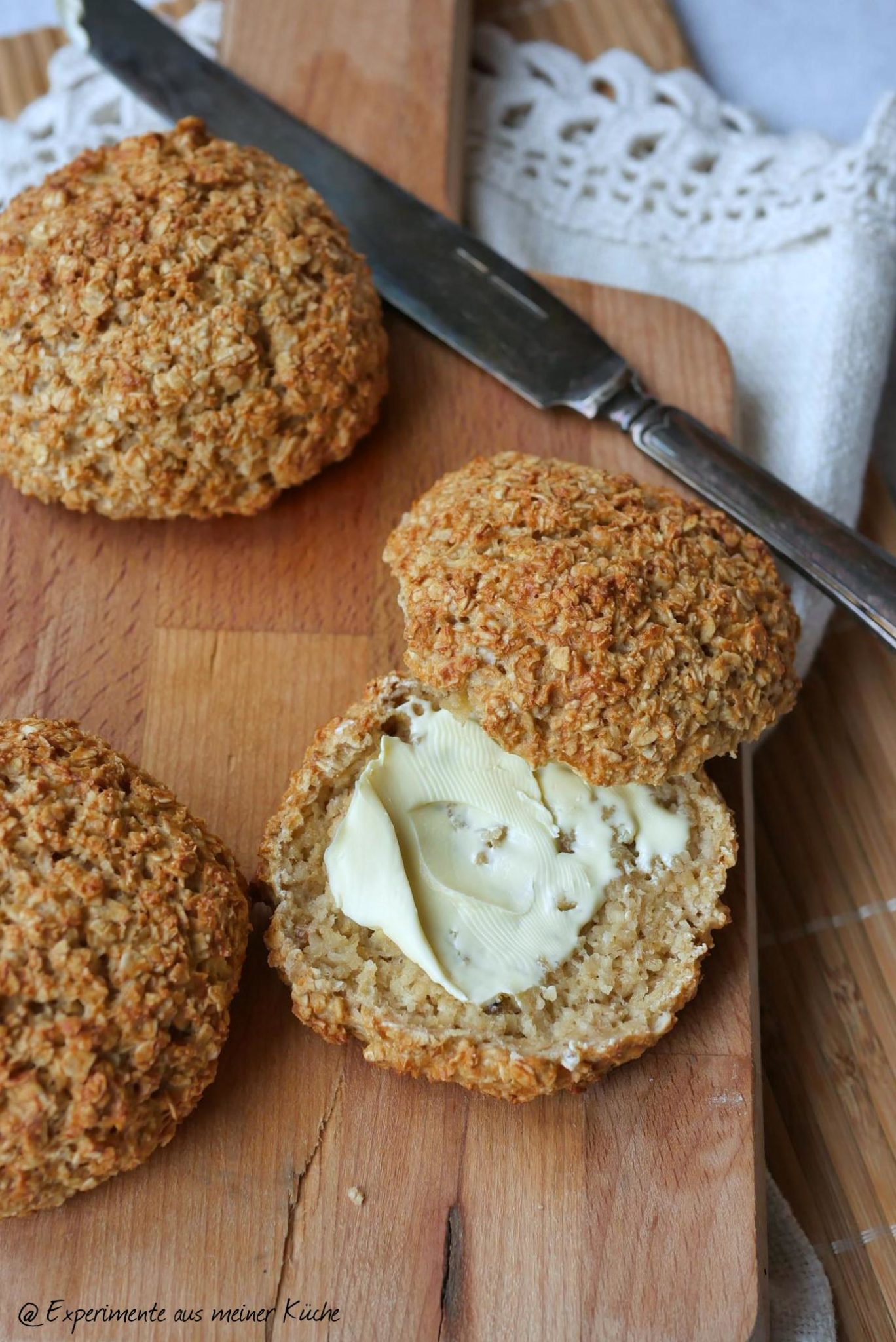 Haferflockenbrötchen ohne Hefe