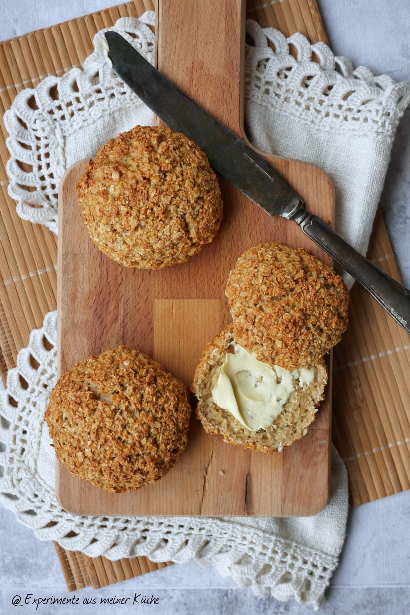 fluffige haferflocken brötchen ohne mehl
