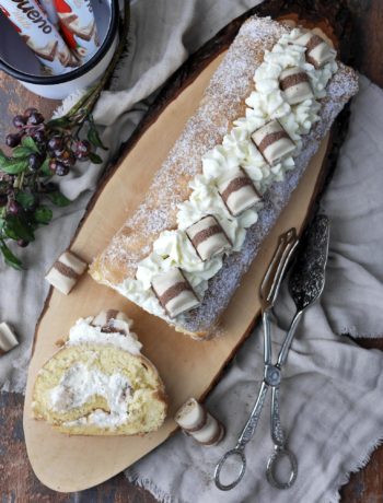 kinder bueno Biskuitrolle | Backen | Kuchen | Torte