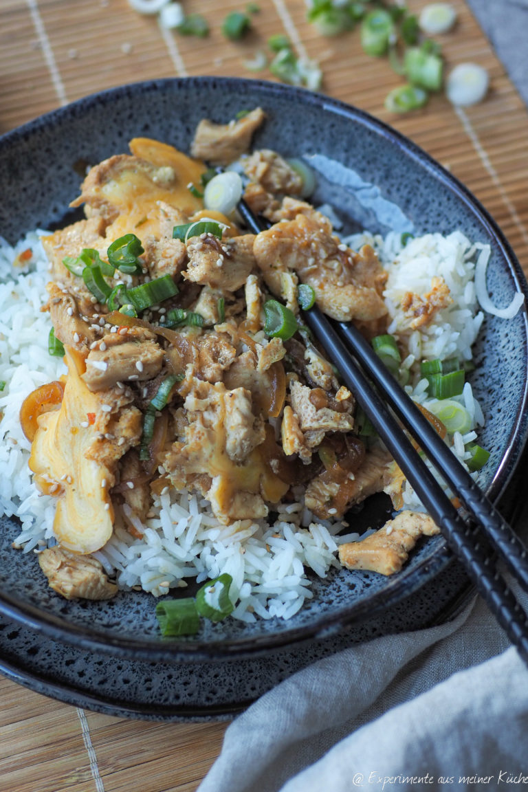 Oyakodon - Japanische Hähnchen Ei Bowl - Experimente aus meiner Küche