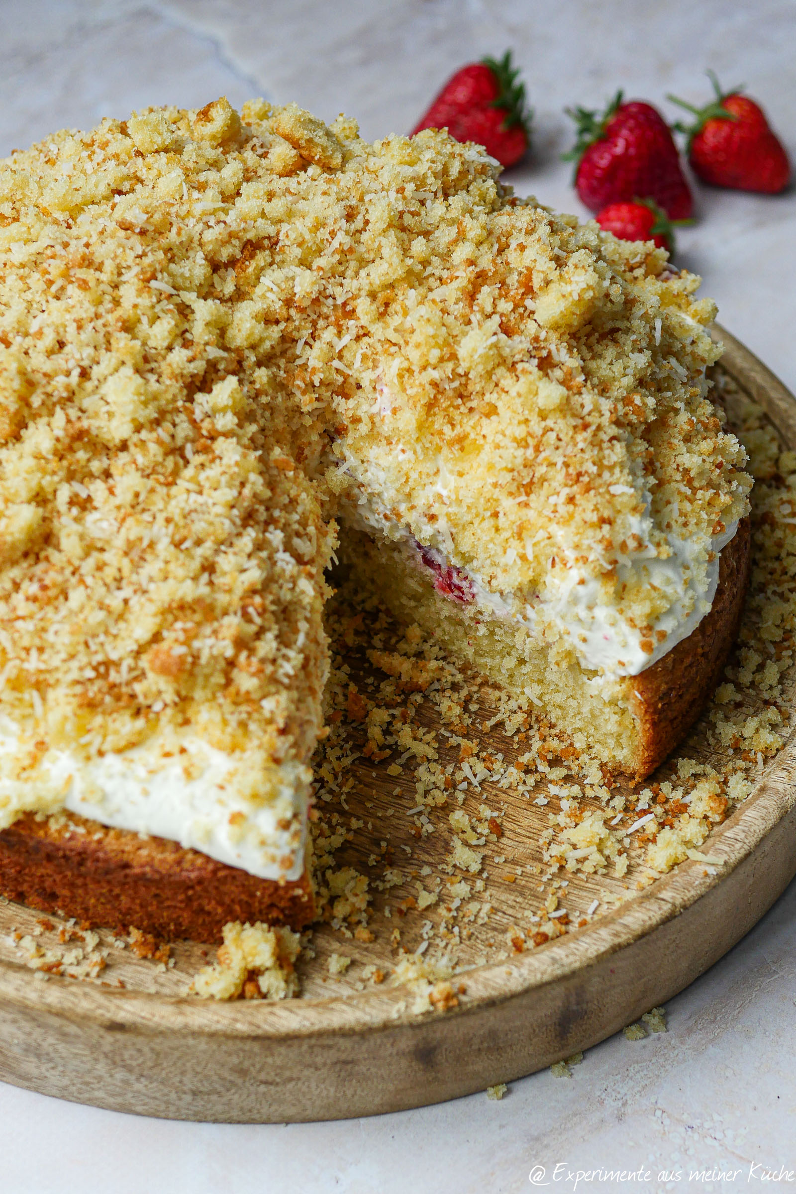 Maulwurfkuchen mit Erdbeeren - Experimente aus meiner Küche
