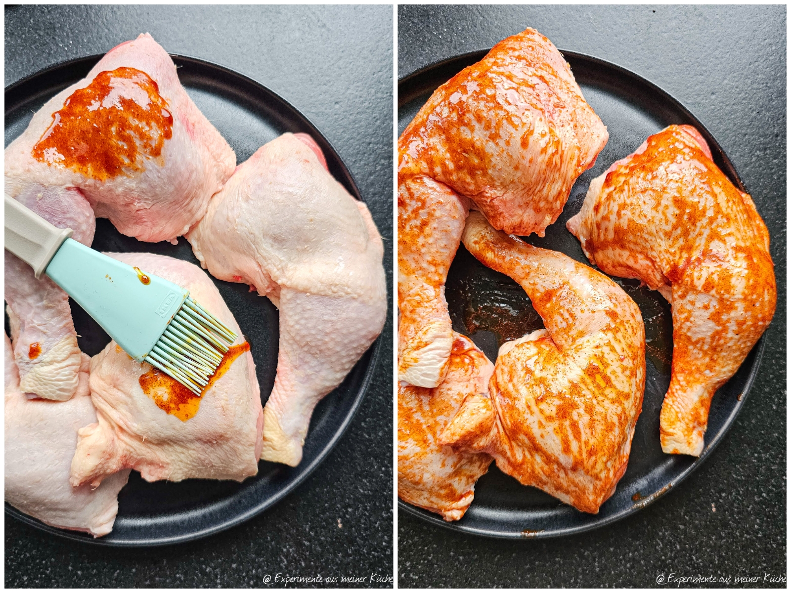 Hähnchenschenkel in der Heißluftfritteuse