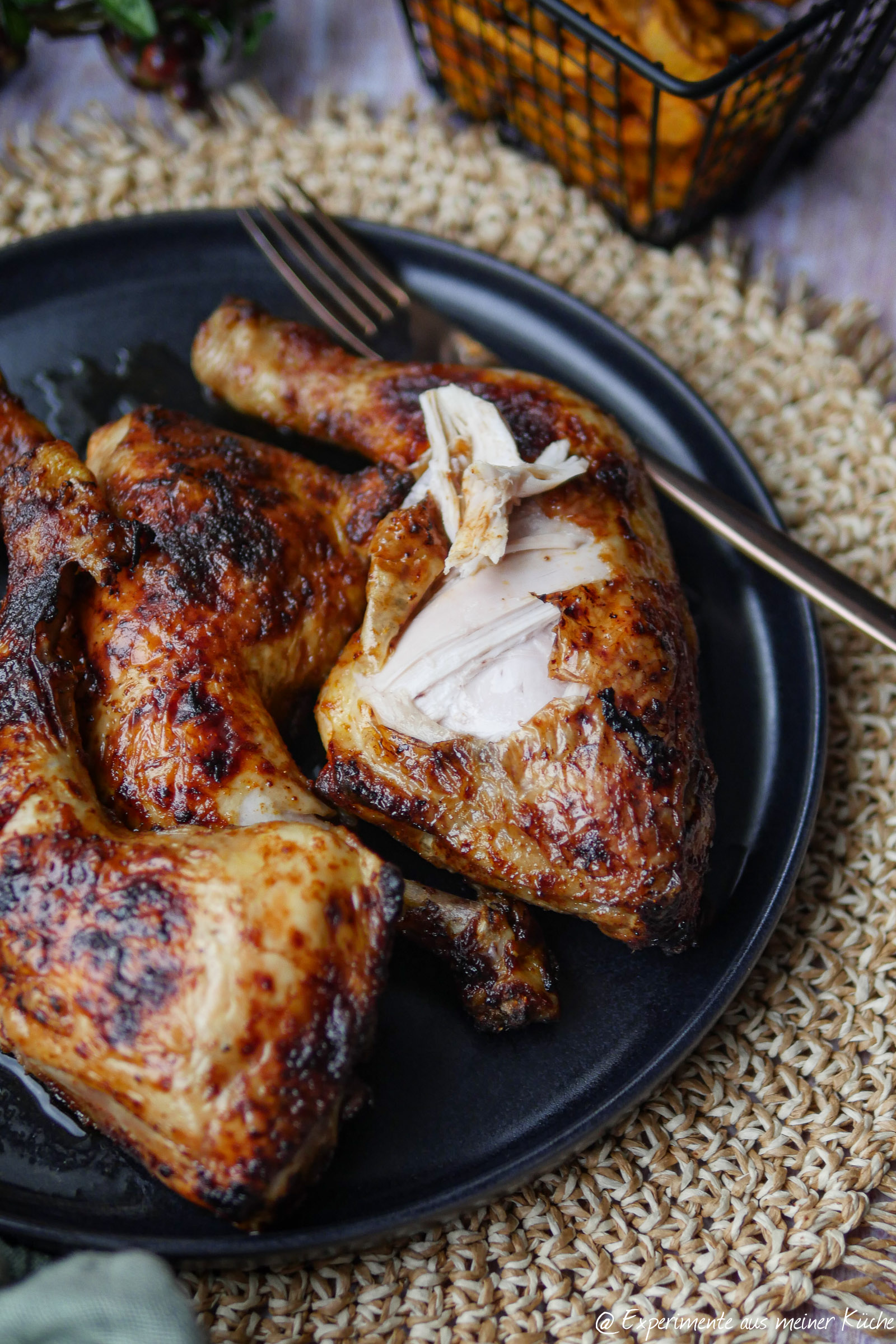 Hähnchenschenkel in der Heißluftfritteuse