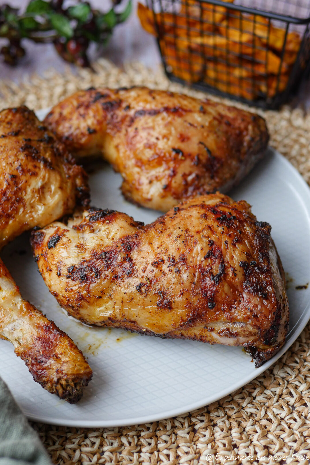 Hähnchenschenkel in der Heißluftfritteuse