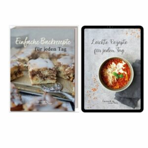 Buchcover von "Einfache Backrezepte" und "Leichte Rezepte für jeden Tag"