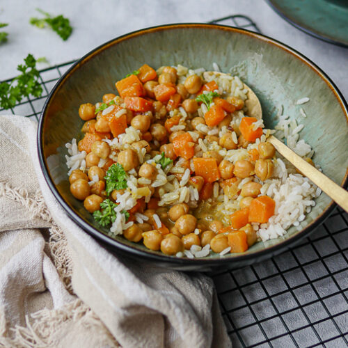 Süßkartoffel-Kichererbsen-Curry