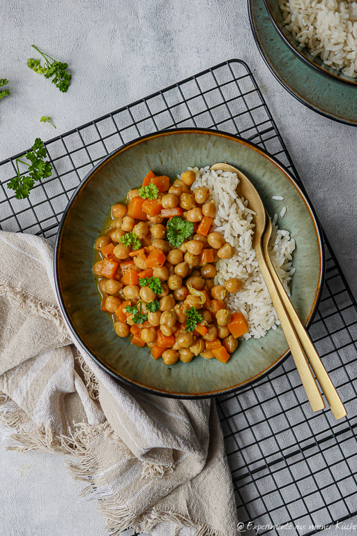 Süßkartoffel Kichererbsen Curry Rezept