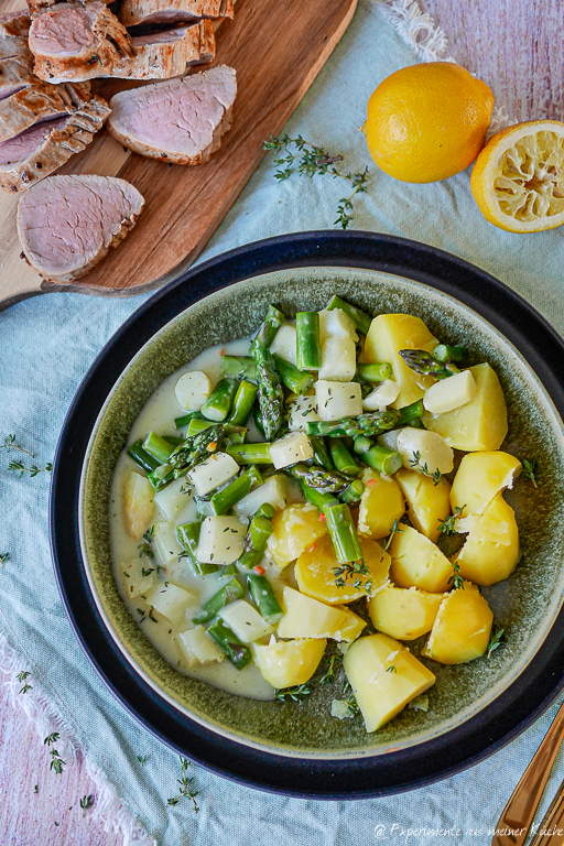 Spargel mit Schweinefilet aus dem Ofen
