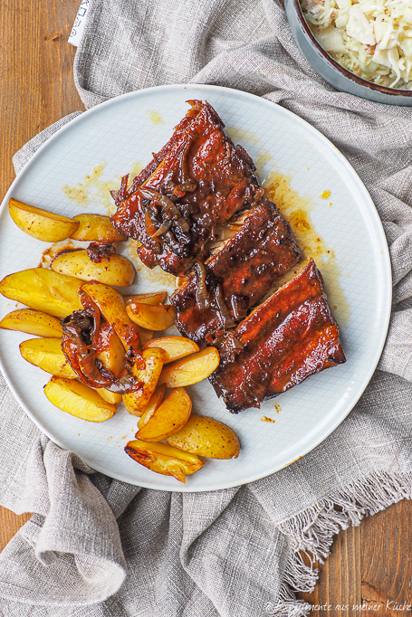 Glasierte Spareribs