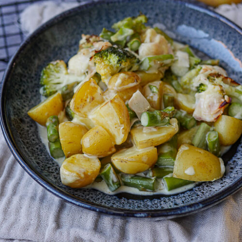 Kartoffelauflauf mit Spargel