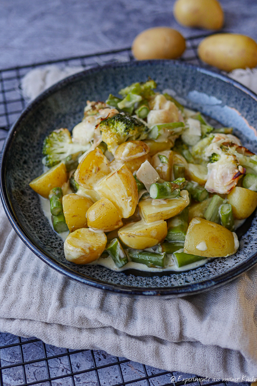 Kartoffelauflauf mit Spargel