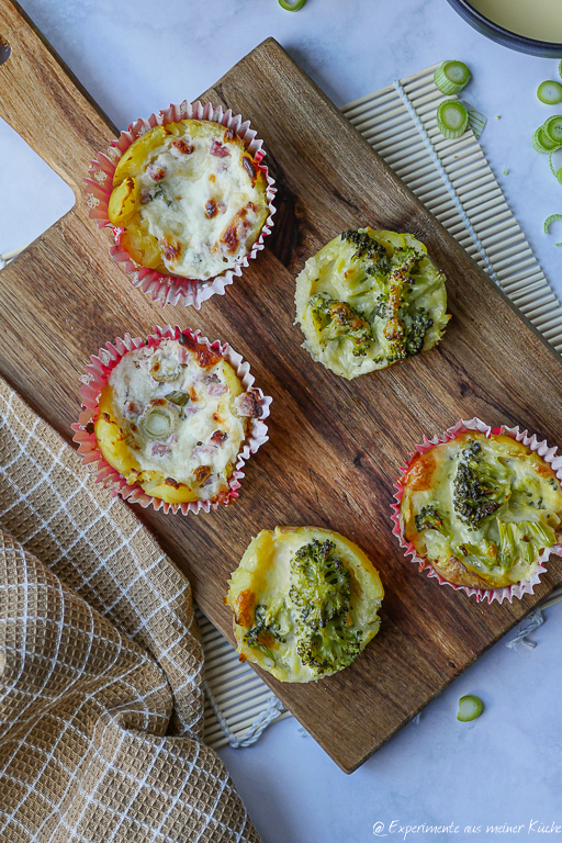 Smashed Potato Muffins mit Schinken