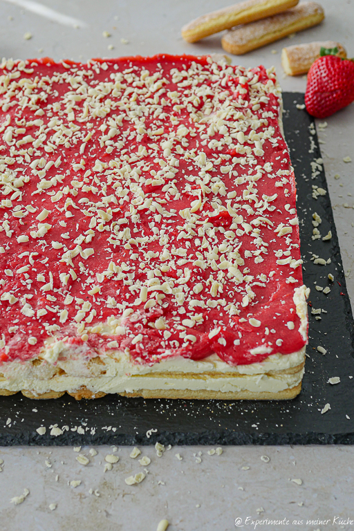 Spaghetti Eis Kuchen vom Blech