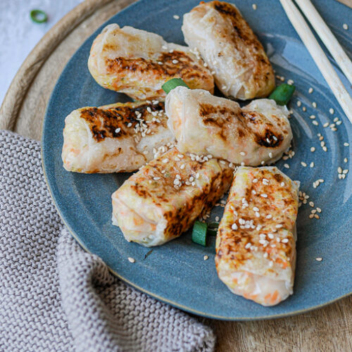 Reispapier Dumplings mit Gemüsefüllung