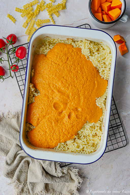 Kürbis Feta Pasta aus dem Ofen