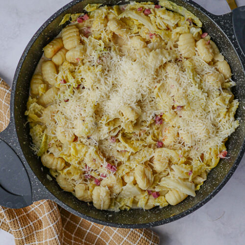 Wirsing Pfanne mit Gnocchi