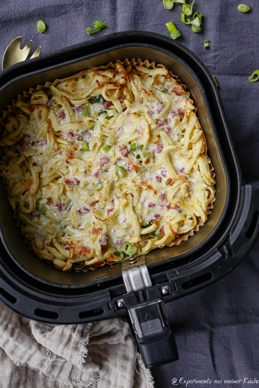 Käsespätzle im Airfryer – Schnelle Flammkuchen Spätzle