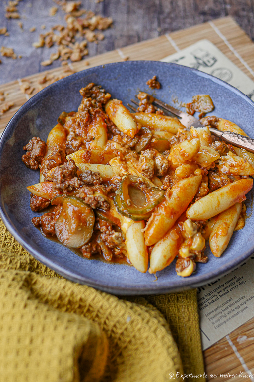 Cheeseburger Pfanne mit Schupfnudeln Rezept