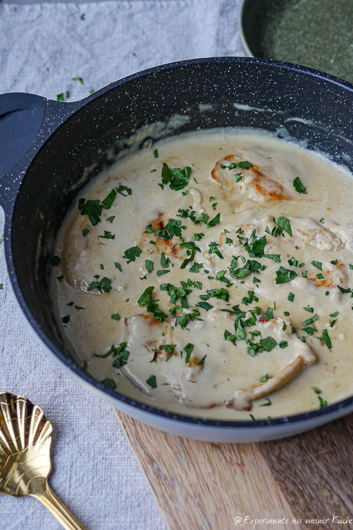 Honig Senf Hähnchen aus der Pfanne