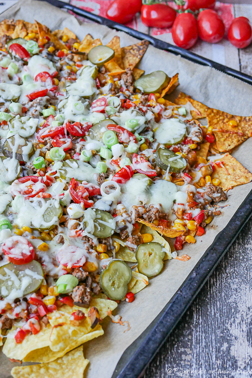 Nachos mit Käse und Hackfleisch