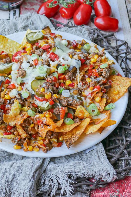 Nachos überbacken mit Käse