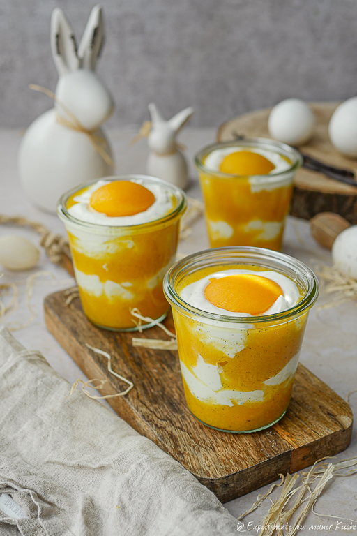 Spiegelei Dessert zu Ostern – fruchtig & cremig im Glas